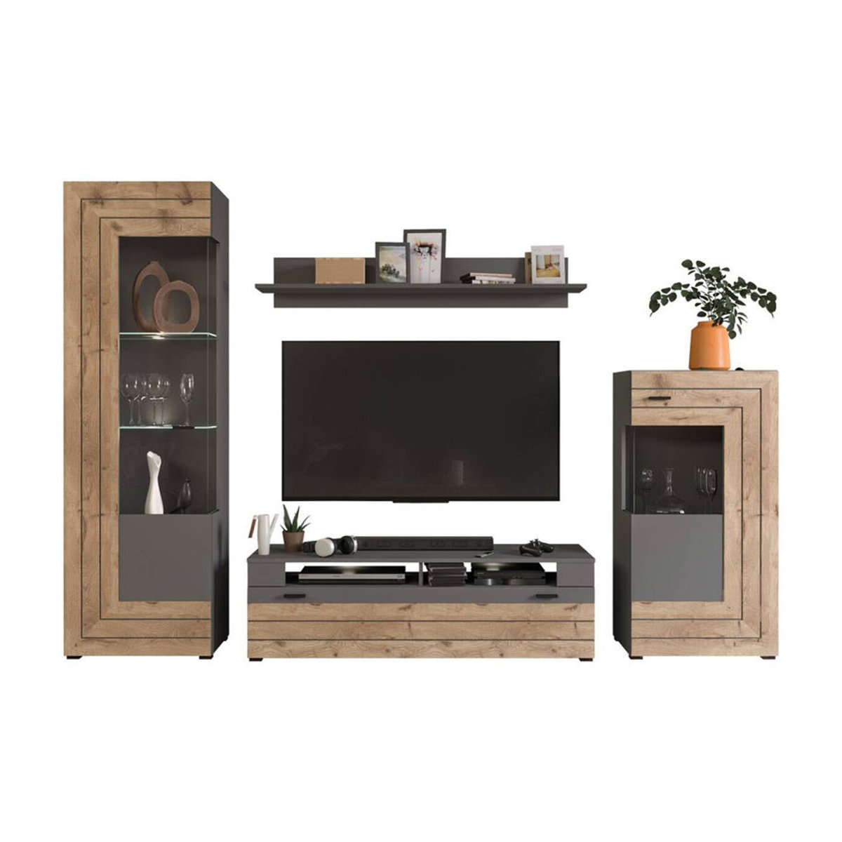 Modernes Regalsystem Freno von xonox.home in Grau, B/H/T: 290 x 194 x 40 cm - Bild 2