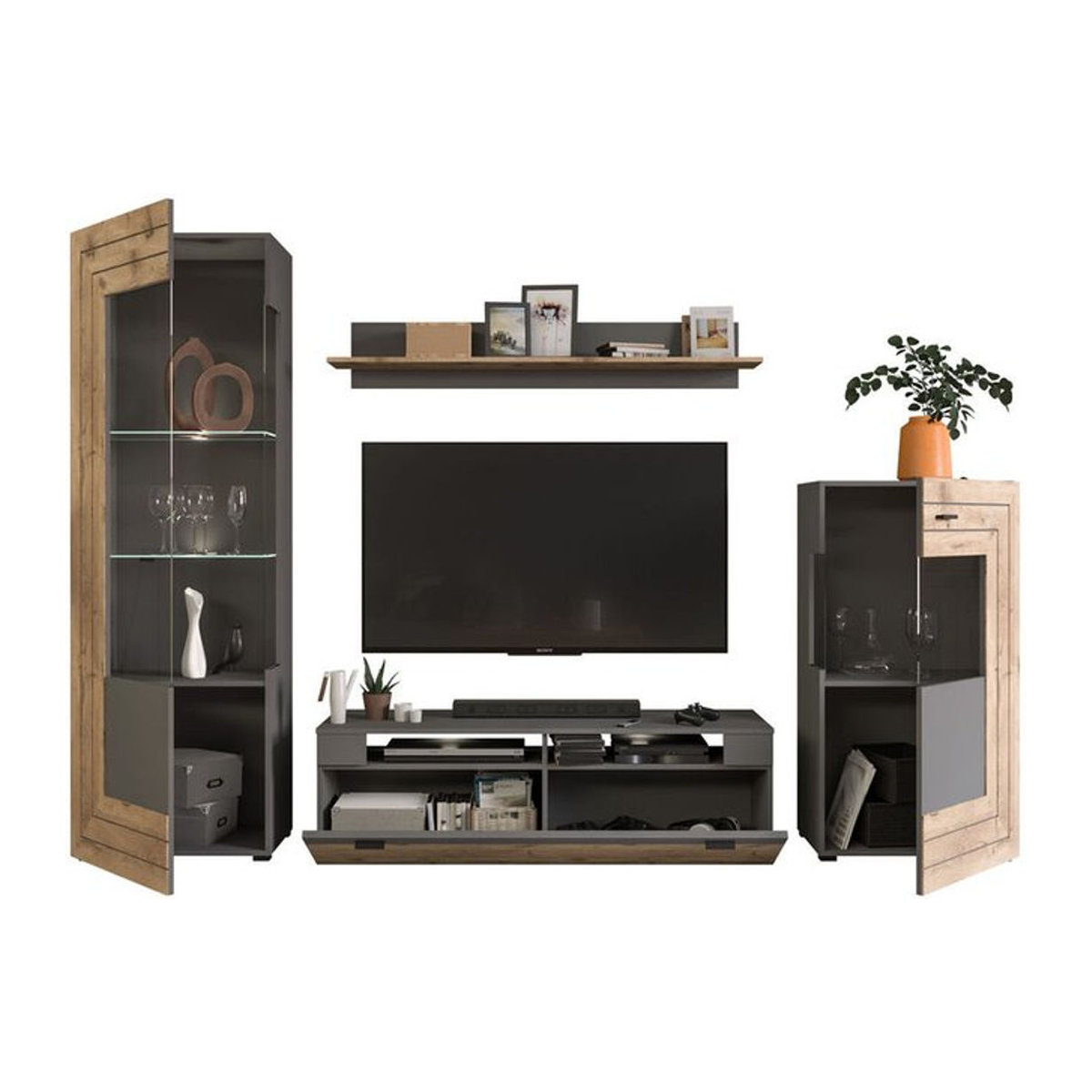 Modernes Regalsystem Freno von xonox.home in Grau, B/H/T: 290 x 194 x 40 cm - Bild 5