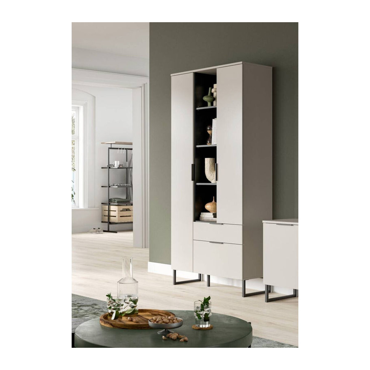 Modernes Regalsystem xonox.home Noida in Kaschmirgrau und Schwarz, B/H/T: 192 x 90 x 37 cm - Bild 2