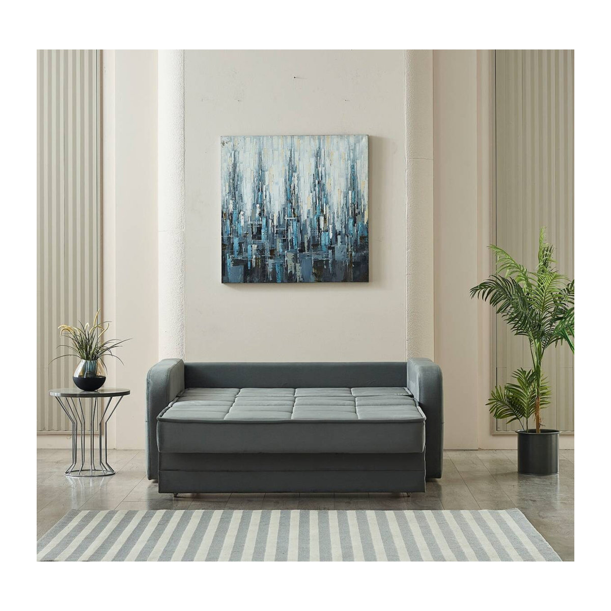 Modernes Schlafsofa Moleron in Grau aus Polyester mit den Maßen B: 171 cm, H: 94 cm, T: 111 cm - Bild 2