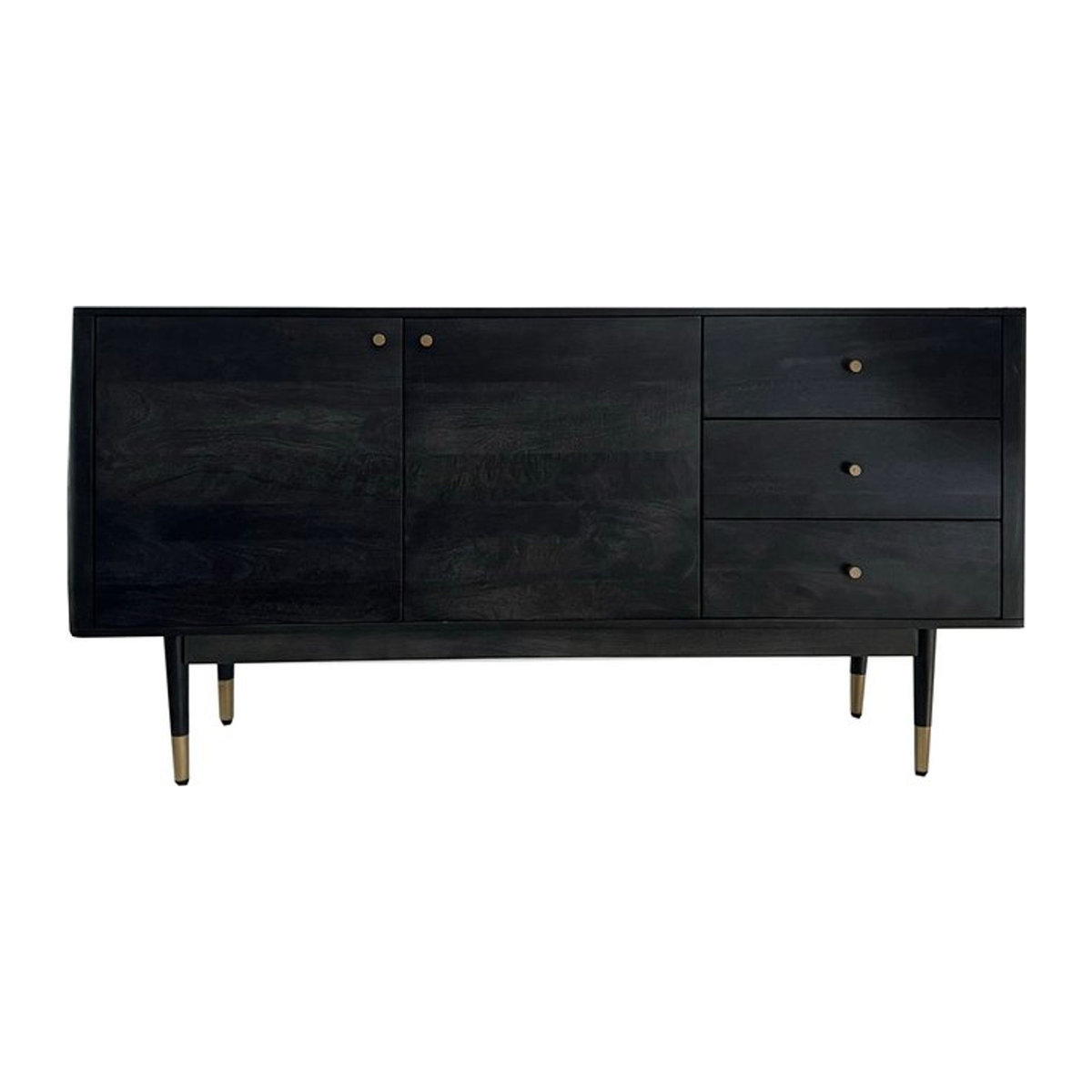 Modernes Sideboard in Schwarz B: 160 cm, H: 81 cm, T: 42 cm - Bild 1