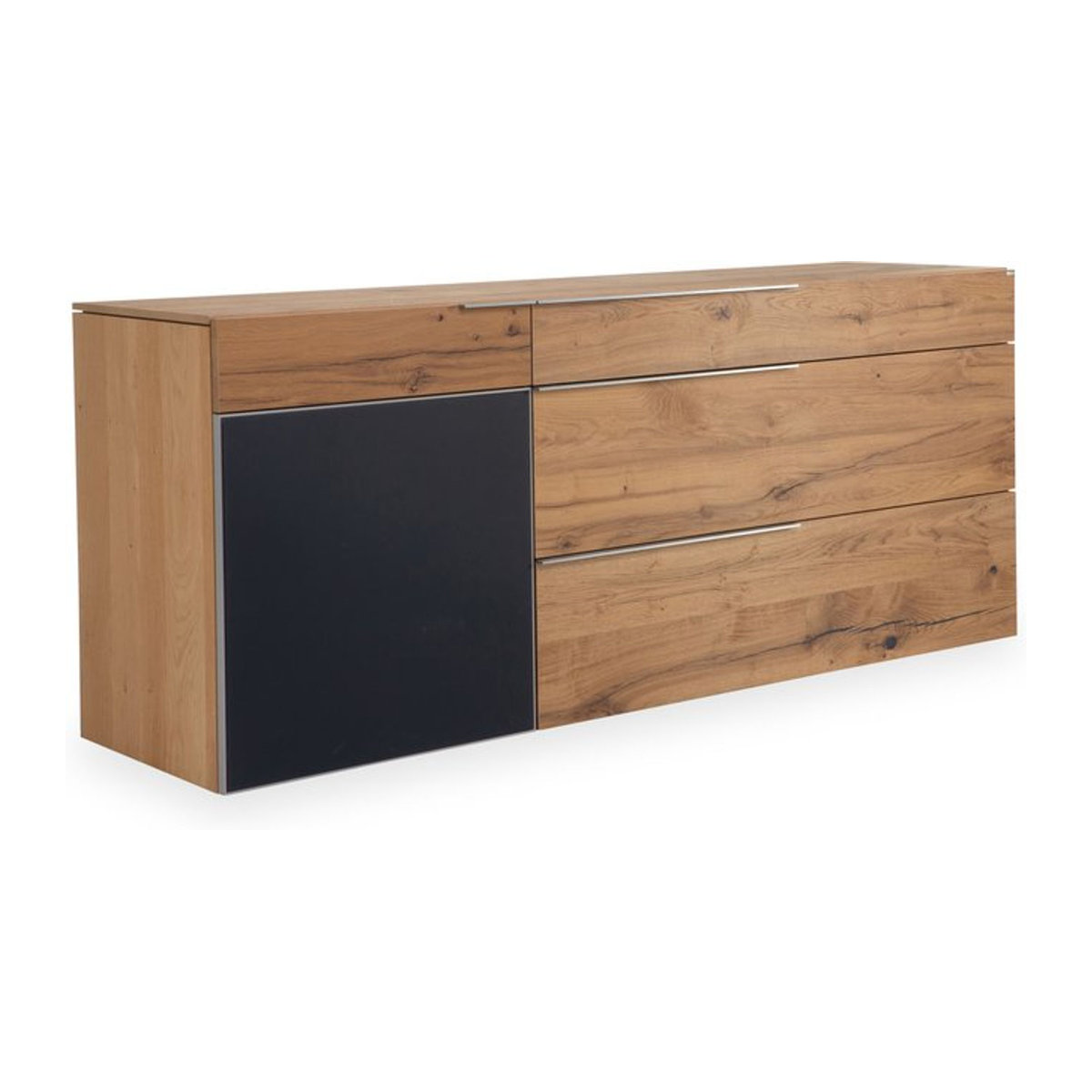Modernes Sideboard VALPIN von VOGLAUER in Eiche und Anthrazit mit Glasdetails - Bild 1