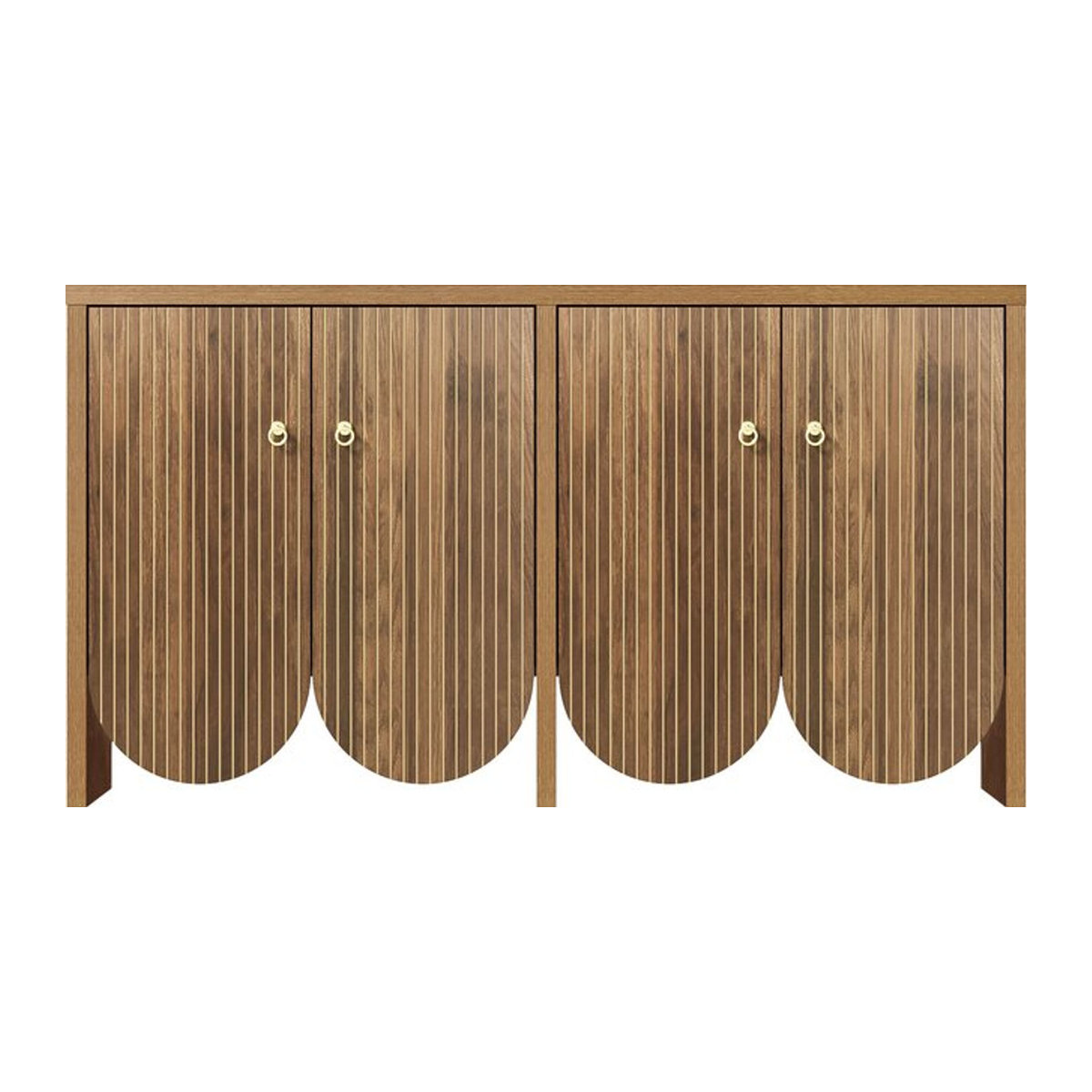 Modernes Sideboard von GL Store mit 4 Türen aus Holzwerkstoff und Aluminium in Natur, B/T/H: 147 x 40 x 80 cm - Bild 1