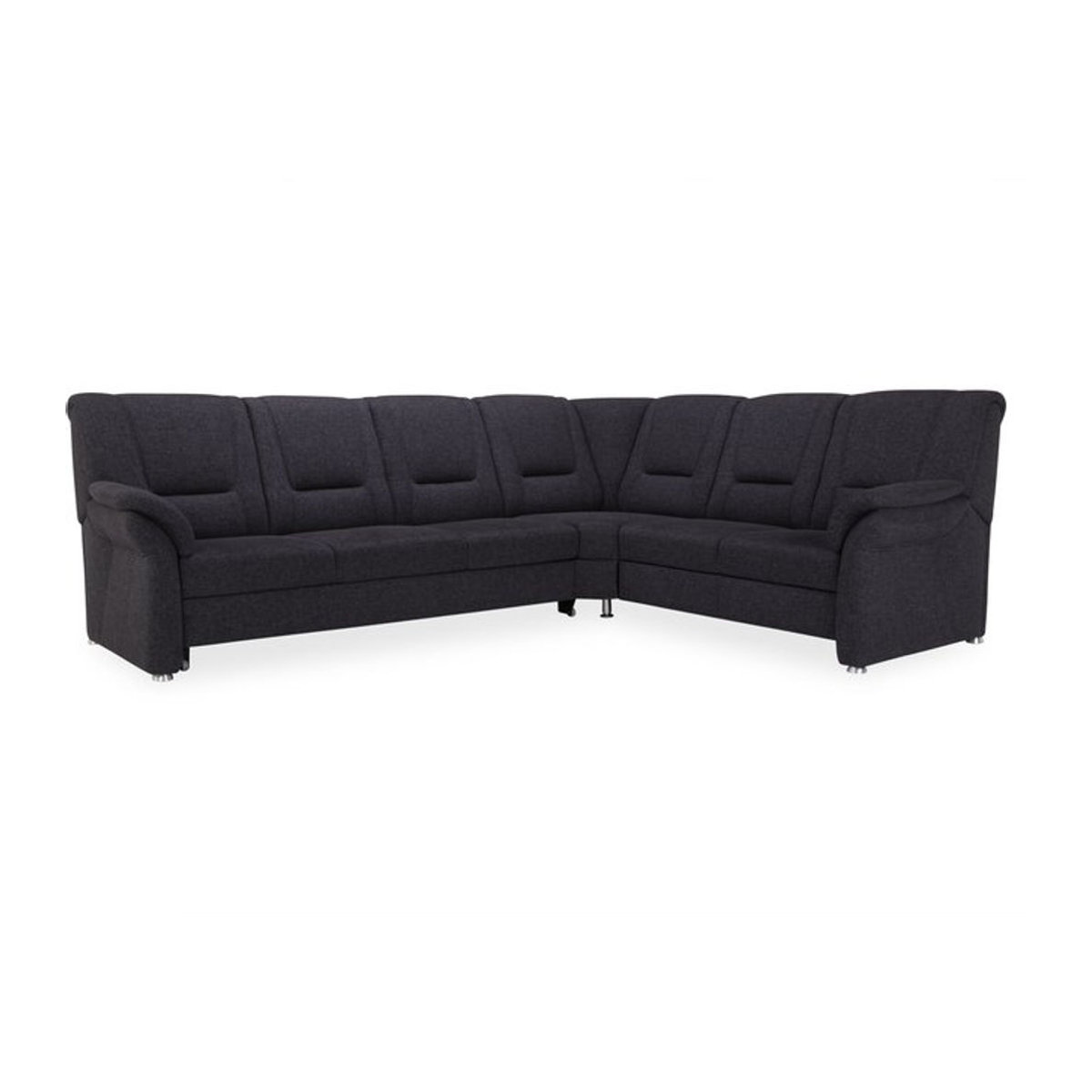Modernes Systempolster Ecksofa PLEUN in Anthrazit und Schwarz mit Stoffbezug aus Polyester und Baumwolle, B/T/H: 306 x 100 x 248 cm, 190 x 190 cm Eckseite - Bild 1