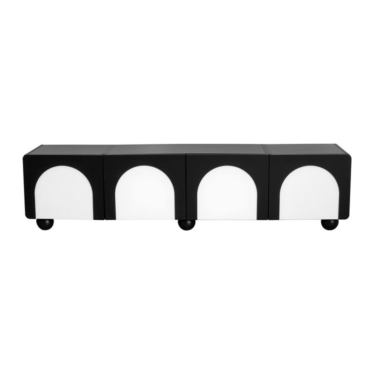 Modernes TV-Schrank Modell GL Store in Schwarz/Weiß mit 2 Schubladen und 2 Türen, B/T/H: 180 x 38 x 45 cm - Bild 1