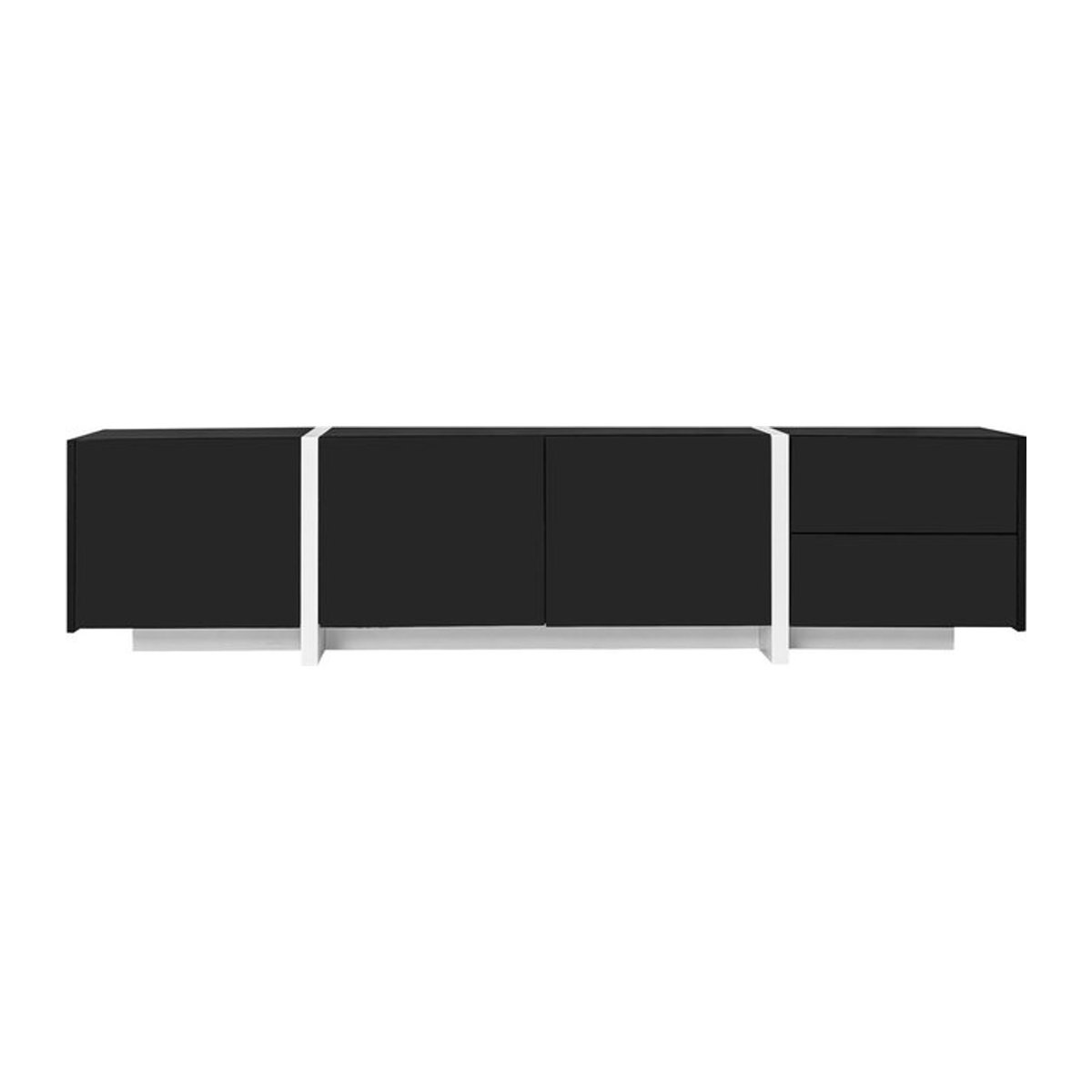 Modernes TV-Schrank Modell GL Store mit LED-Lichtleiste in Schwarz, B/T/H: 170 x 30 x 39 cm - Bild 1