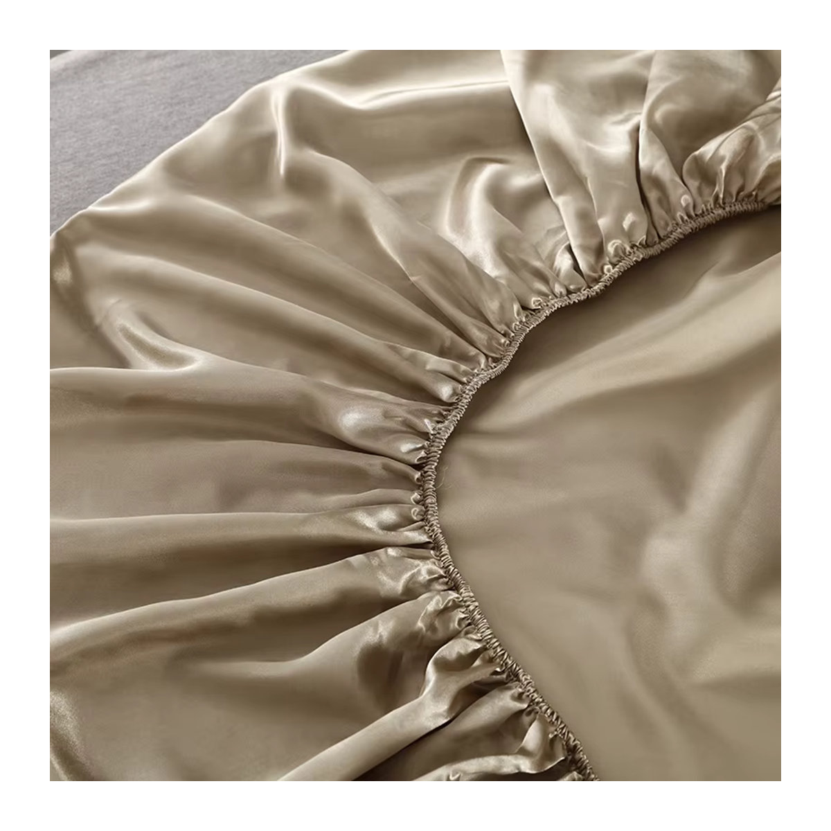 Modisches Satin-Spannbetttuch in King-Size, elastisch, ohne Kissenbezüge, B/T: 200 x 220 cm - Bild 3