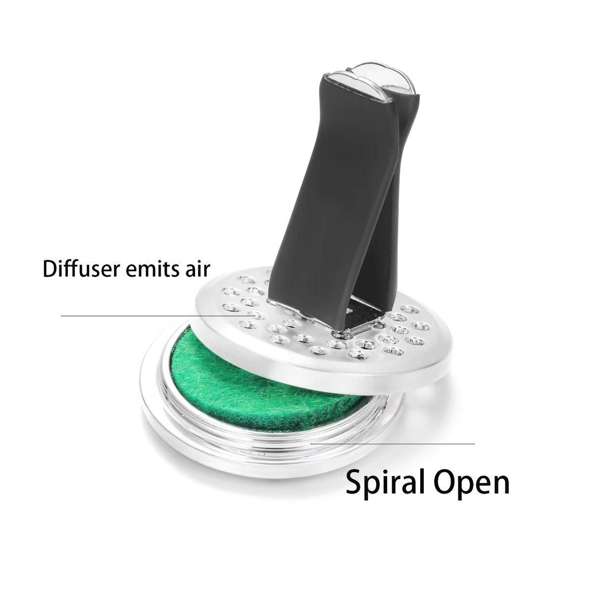 MODKISR Aromatherapie Auto Parfüm Diffusor Clip mit Baum des Lebens Medaillon Anhänger aus Edelstahl in Silber - Bild 3