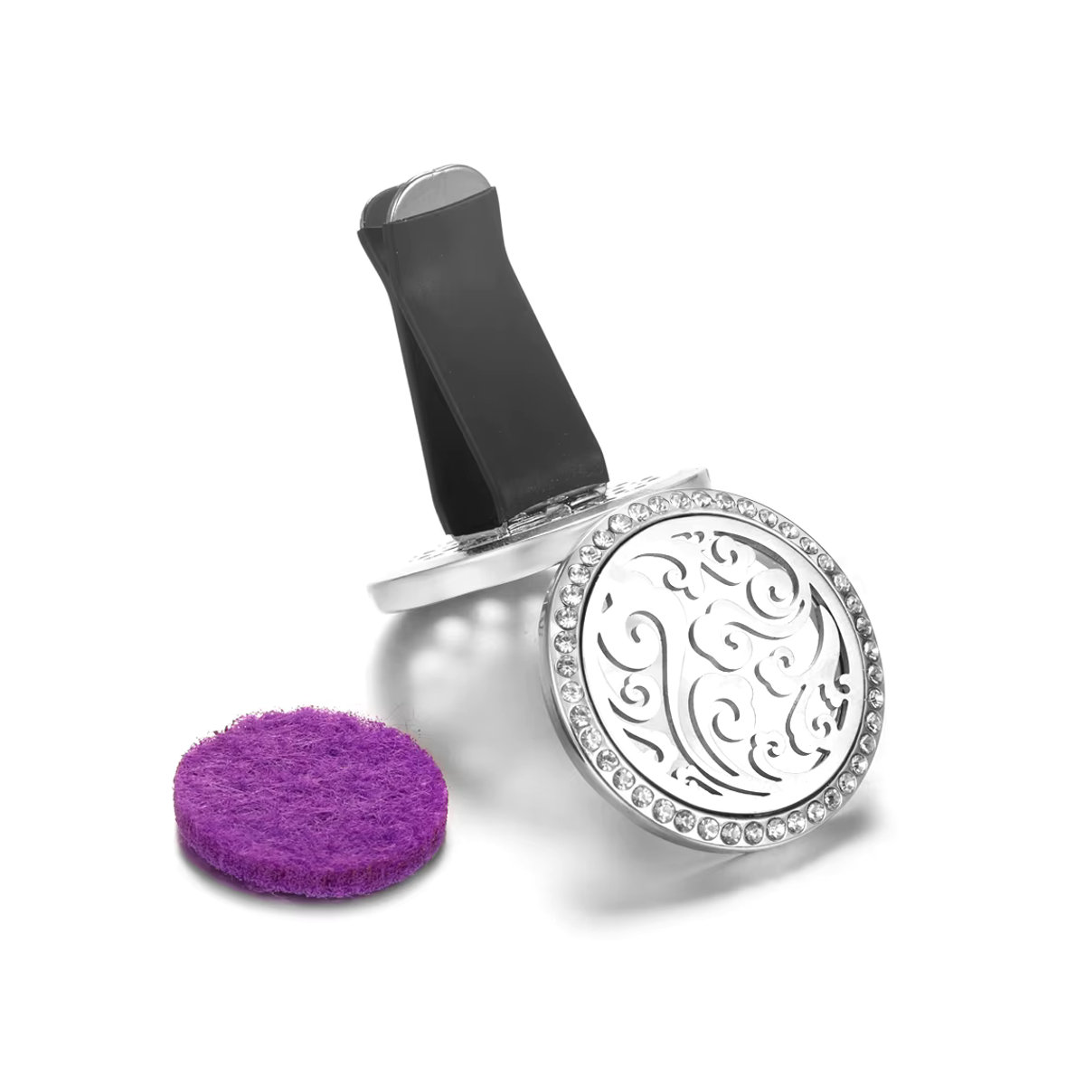 MODKISR Engelsflügel Auto-Diffusor mit Kristall und ätherischem Öl als Schmuck-Anhänger in Silber - Bild 2