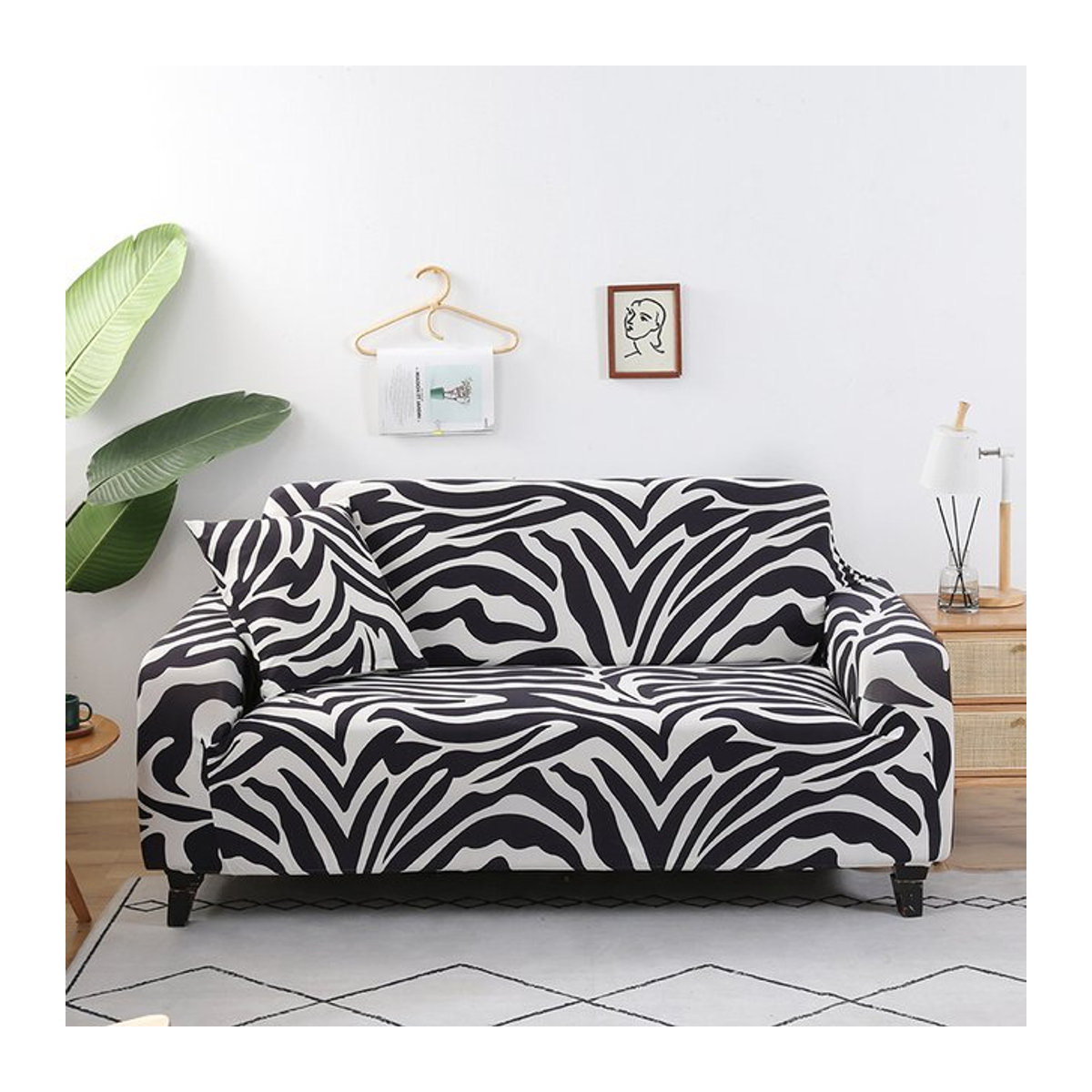 Modulsofa Elastic Sofa mit Zebra-Muster in Schwarz/Weiß für dein Wohnzimmer - Bild 1