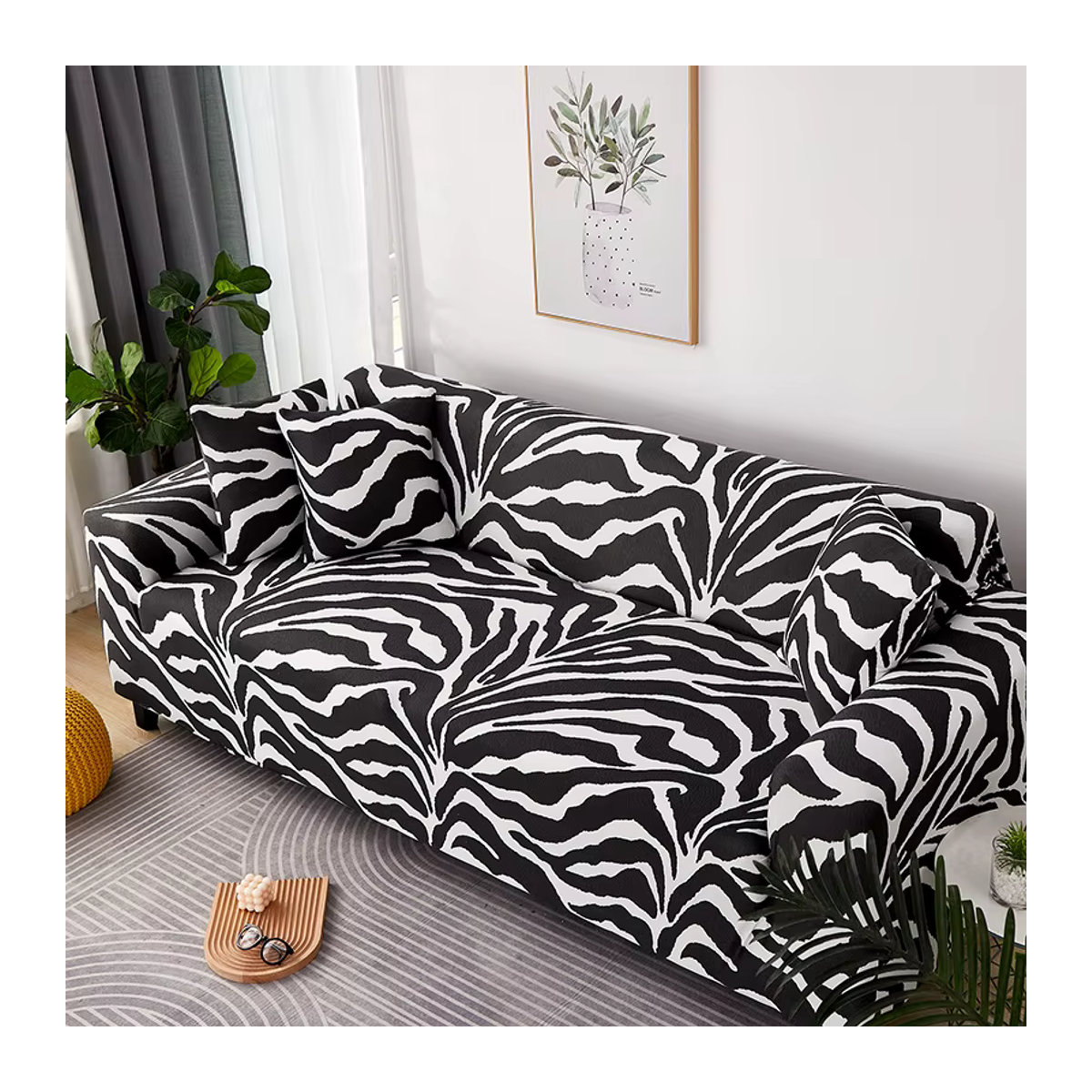 Modulsofa Elastic Sofa mit Zebra-Muster in Schwarz/Weiß für dein Wohnzimmer - Bild 2