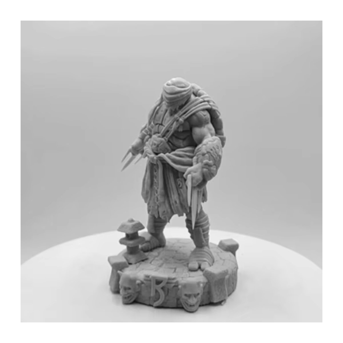 MODX Anime-Figur Krieger als Modellbausatz aus Kunstharz, grau, Höhe: 8,8 cm - Bild 1