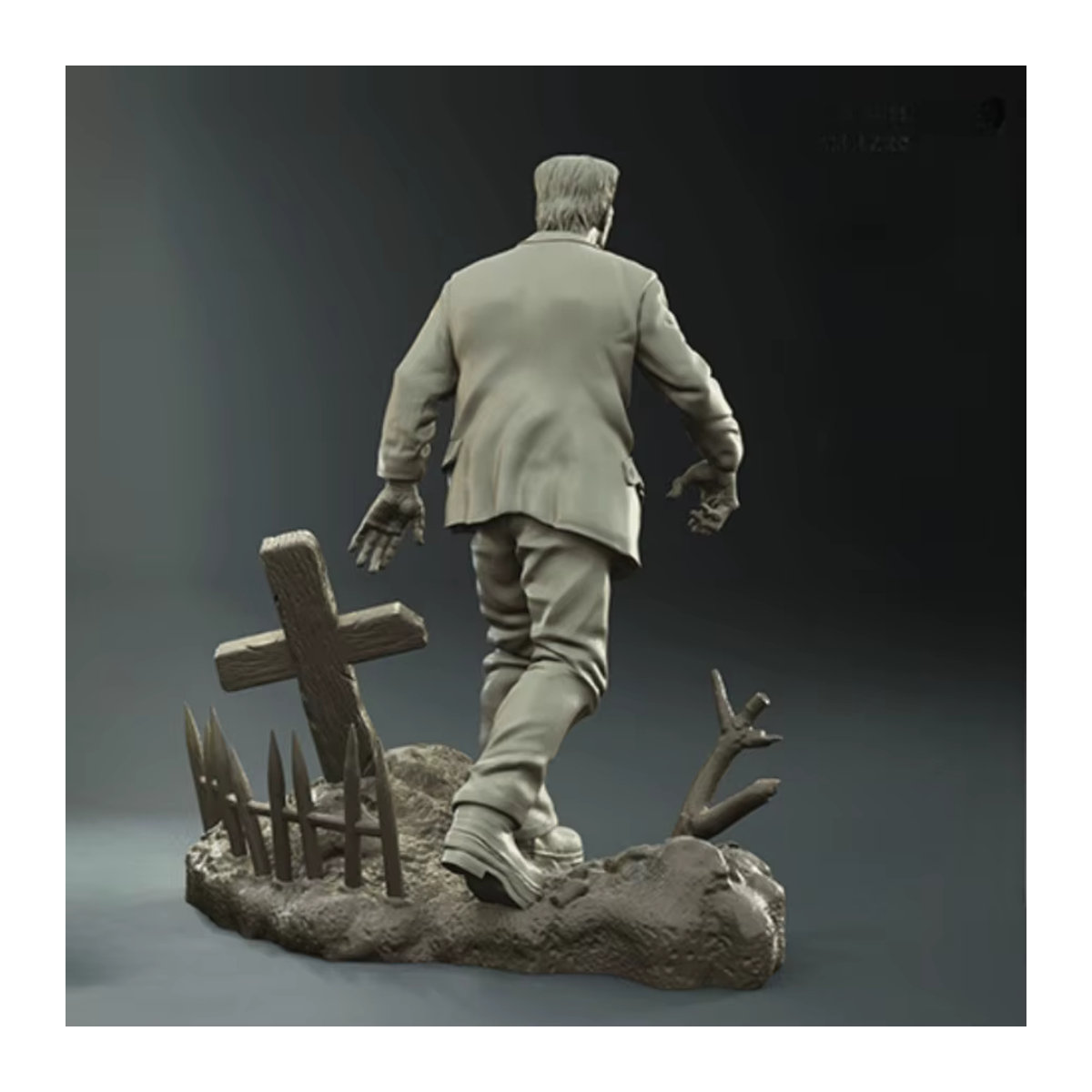 MODX Frankenstein Modellbausatz aus Kunstharz in Grau, unbemalte Monsterfigur im Maßstab 1:24, Höhe: 110 mm - Bild 2