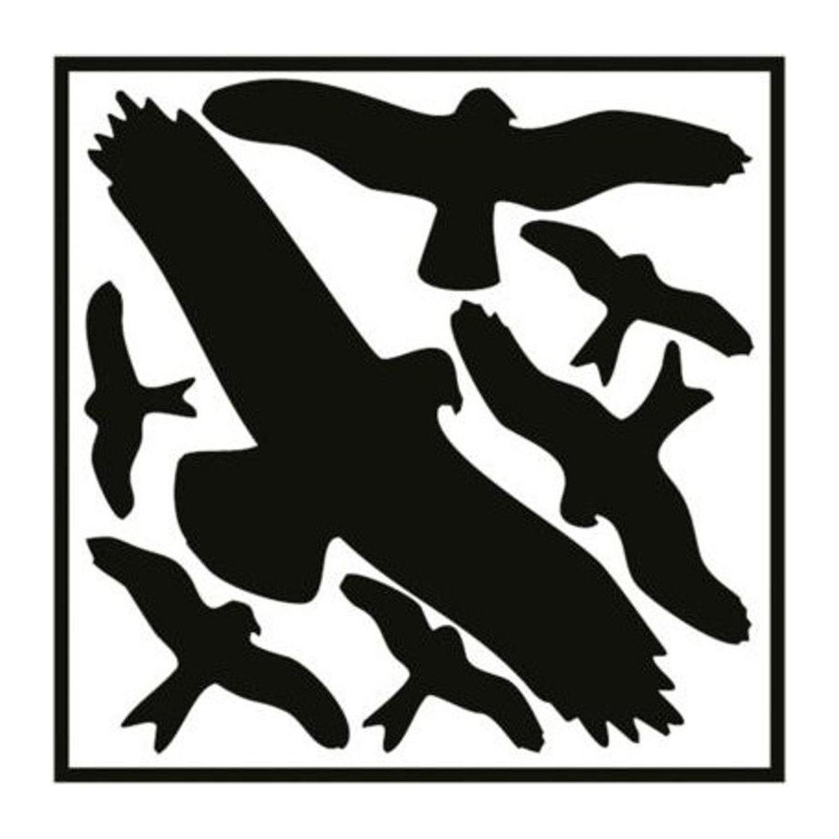 moedel Vogelschutz-Set Fensterbilder selbstklebend aus Kunststoff, schwarz, B: 320 mm x H: 290 mm - Bild 1