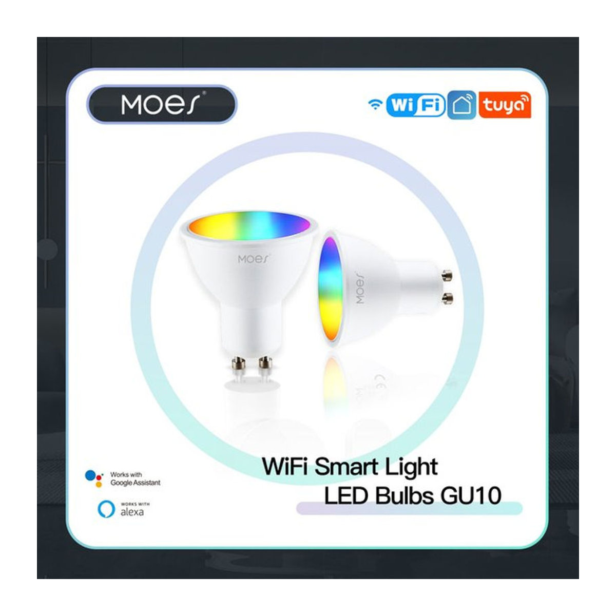 MOES GU10 WiFi Smart LED-Lampe RGBW dimmbar mit Tuya App und Alexa/Google Home Steuerung in Bunt und Weiß - Bild 1