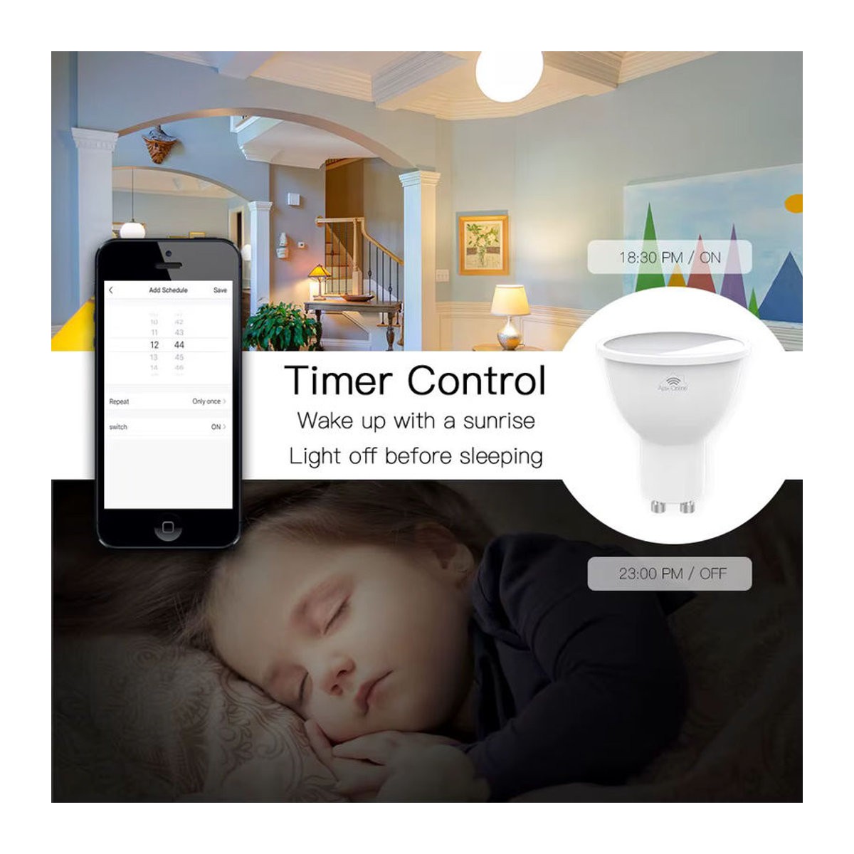 MOES GU10 WiFi Smart LED-Lampe RGBW dimmbar mit Tuya App und Alexa/Google Home Steuerung in Bunt und Weiß - Bild 3