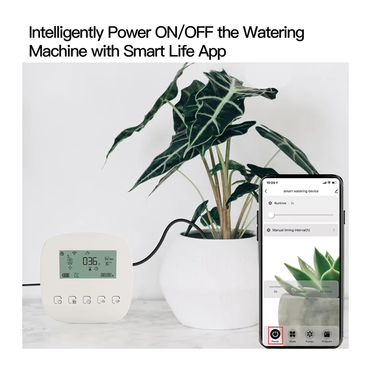 MOES Smart Bewässerungssystem mit WiFi und Tuya App-Steuerung, Automatisches Micro-Tropf-Bewässerungssystem mit LCD-Display in Weiß, kompatibel mit Alexa und Google Home - Bild 3