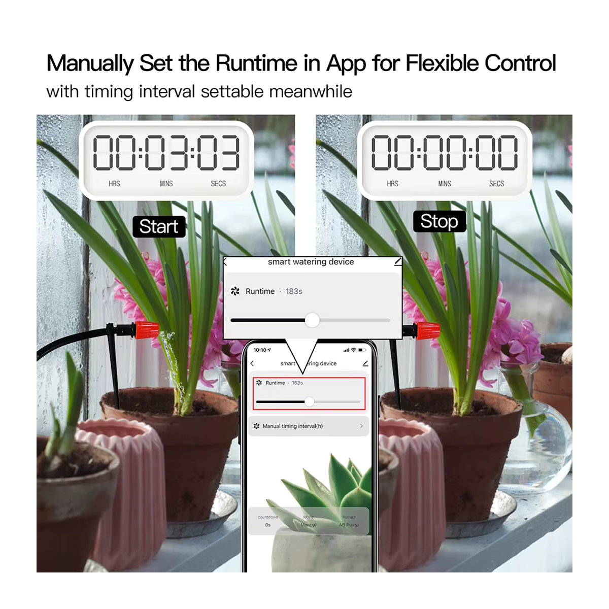 MOES Smart Bewässerungssystem mit WiFi und Tuya App-Steuerung, Automatisches Micro-Tropf-Bewässerungssystem mit LCD-Display in Weiß, kompatibel mit Alexa und Google Home - Bild 4