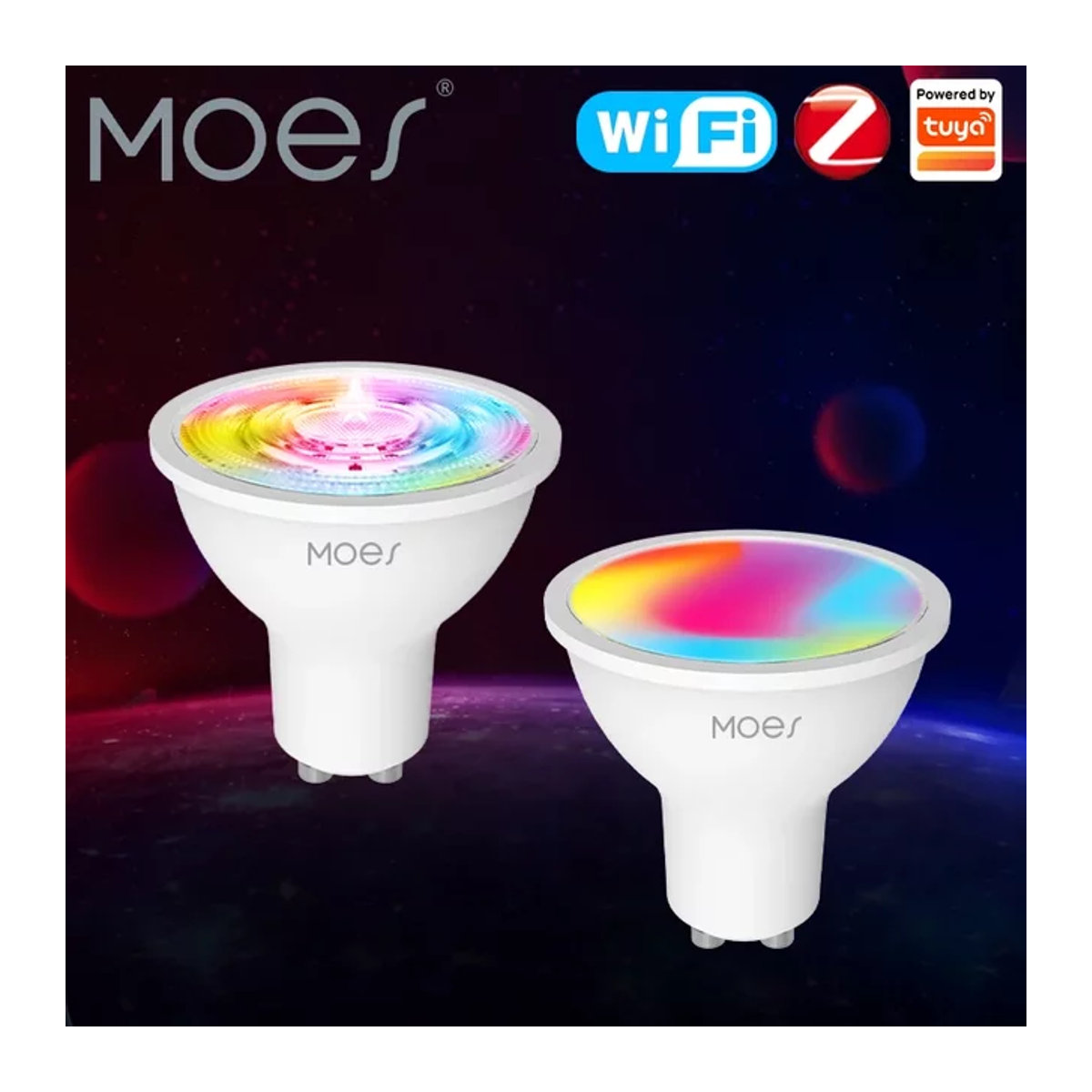 MOES Smart LED Lampe GU10 ZigBee & WIFI RGB+W Dimmbar mit App-Steuerung und Sprachsteuerung für Alexa und Google Home - Bild 1
