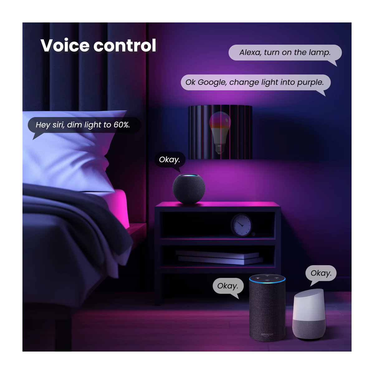 MOES Tuya Matter WiFi Smart Bulb E27 Dimmbare RGB LED-Kerzenlampe mit 16 Millionen Farben und Sprachsteuerung für Alexa und Google Home - Bild 5