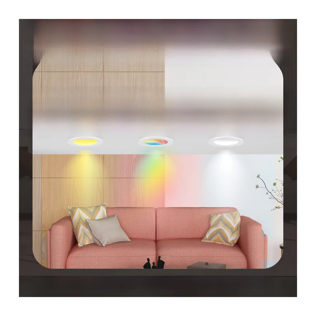 Moes ZigBee LED Einbaustrahler RGB mit dimmbarer Warm- und Kaltweiß-Funktion, 6W, kompatibel mit Alexa, Google Home und Smart Life, bunt - Bild 7