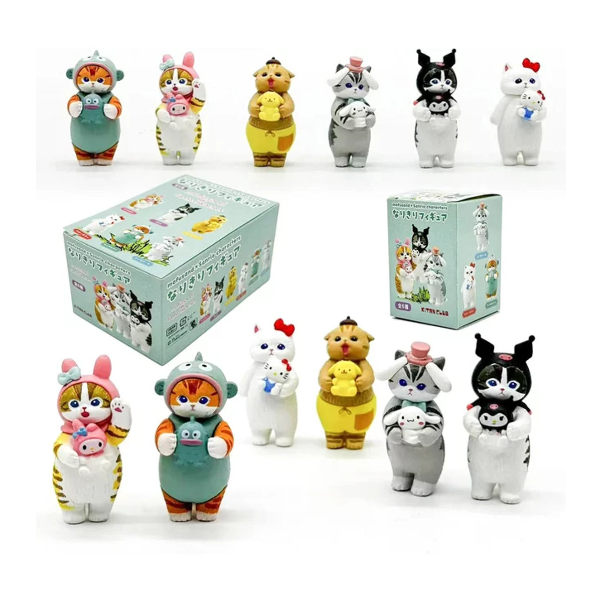 Mofusand Cats Pretend Sanrio Blind Box: Niedliche Tier-Figuren als Auto-Ornamente, mehrfarbig - Bild 1