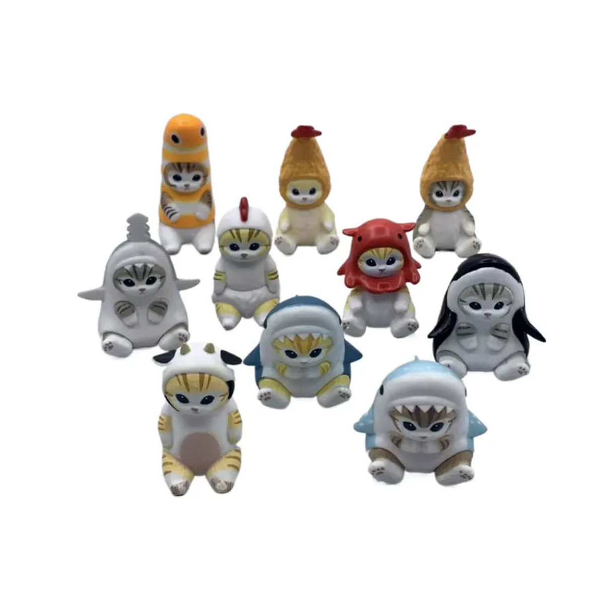 Mofusand Ebi Nyan Hai-Katze Blindbox Kawaii Actionfigur aus Kunststoff in Mehrfarbig für deine Desktop-Dekoration - Bild 2