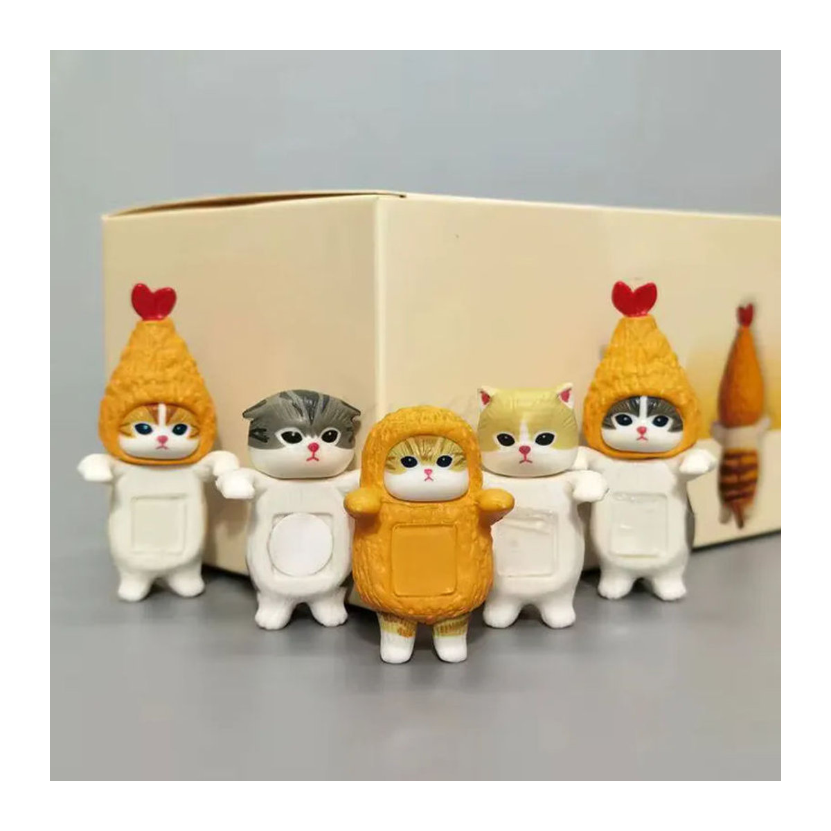 Mofusand Katzen-Frucht-Gebratene-Garnelen-Serie Blindbox Mehrfarbige Kawaii Actionfigur aus Kunststoff zur Schreibtisch-Dekoration - Bild 1