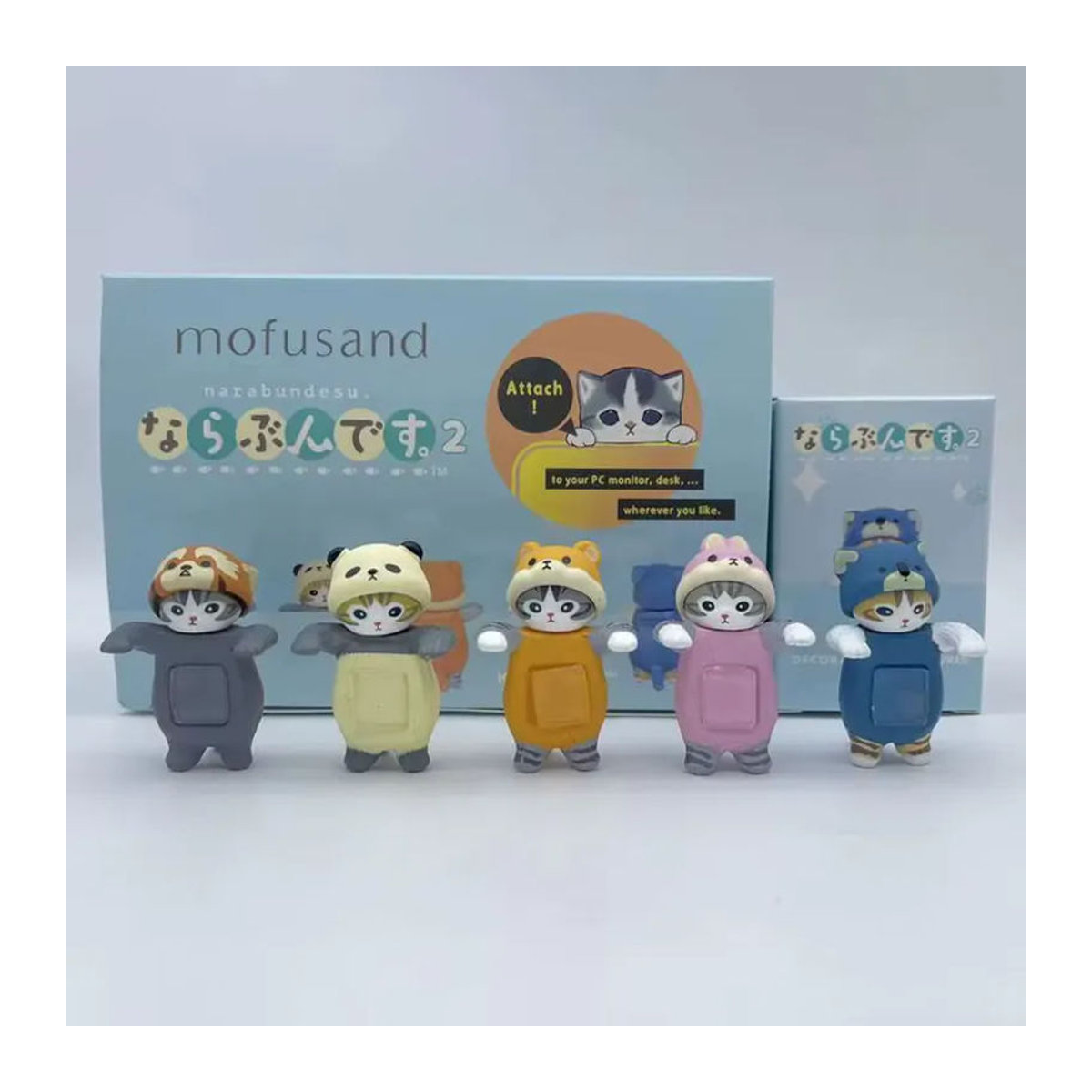 Mofusand Liegefigur Blindbox Dekorative Mini-Figur im Tierkostüm aus Kunststoff, mehrfarbig - Bild 3