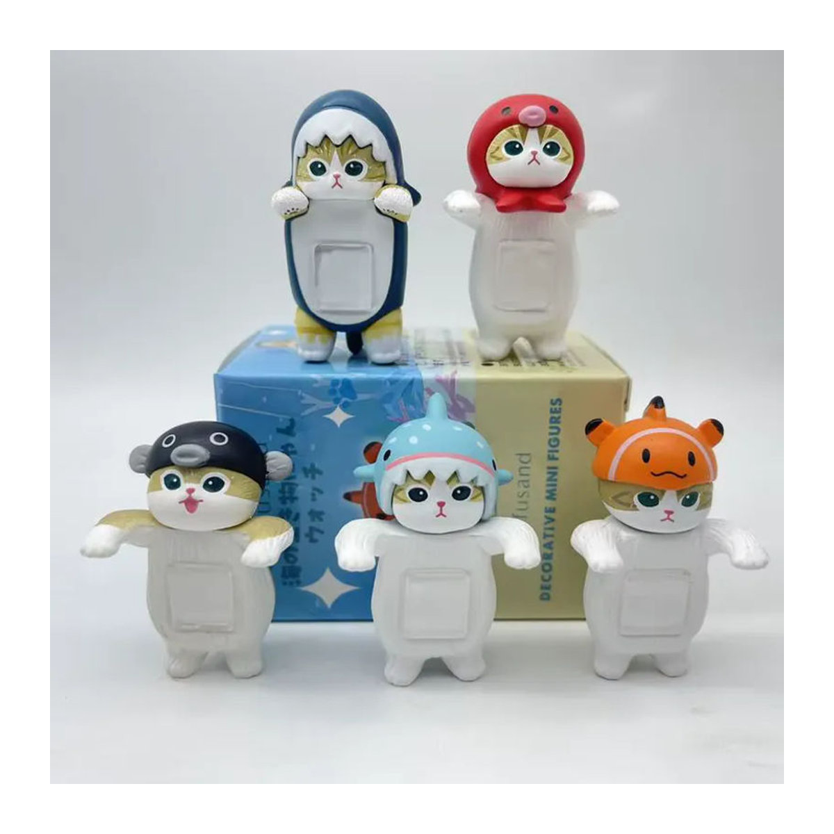Mofusand Ocean Party Blind Box Mehrfarbige Katzenfigur aus Kunststoff als maritime Schreibtisch-Dekoration - Bild 5