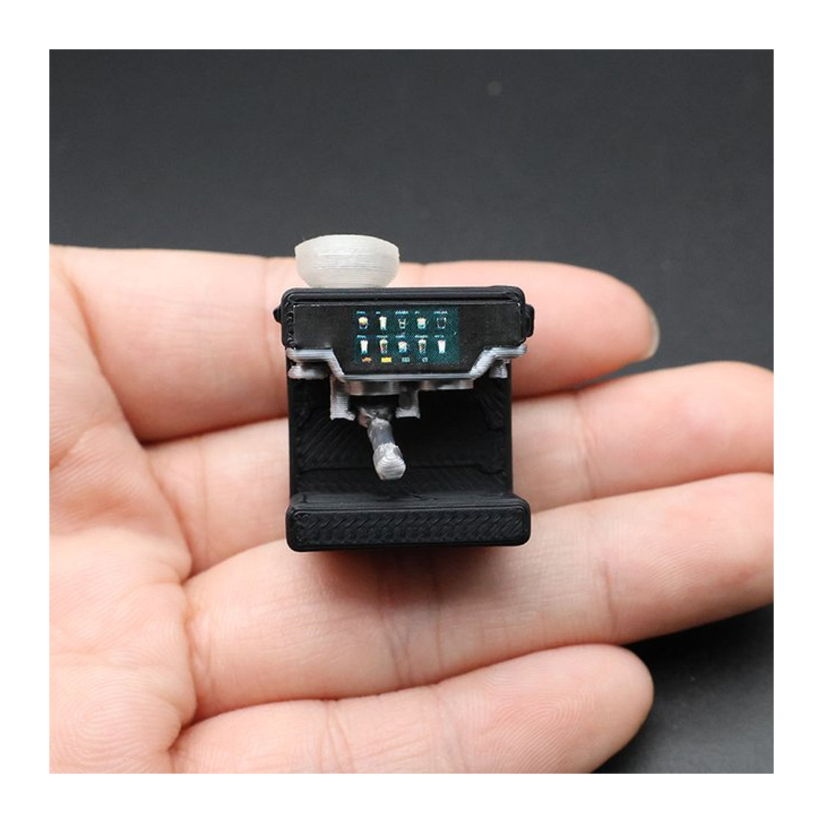 Mognot Mini-Kaffeemaschinen-Rückmagnet in Schwarz aus Kunststoff für Fotokarten und Memos - Bild 1
