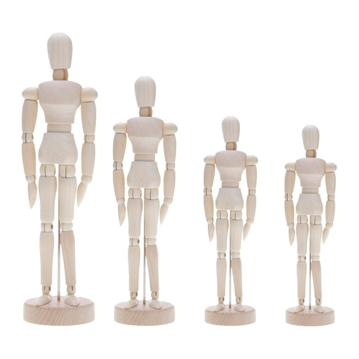 MOJOYCE Bewegliche Holzpuppe als Zeichenmodell für Skizzen und Kunsthandwerk in Weiß und Beige, Höhe: 11,4 cm, Breite: 11,4 cm, Tiefe: 11,4 cm - Bild 1