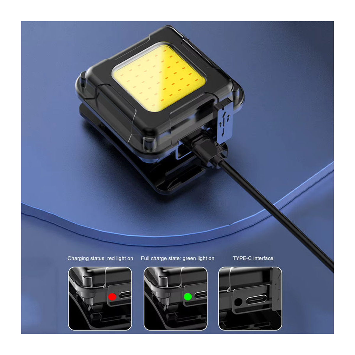 MOJOYCE Mini COB LED Outdoor-Scheinwerfer als multifunktionale USB wiederaufladbare Stirnlampe für Camping, Angeln und Wandern - Bild 4