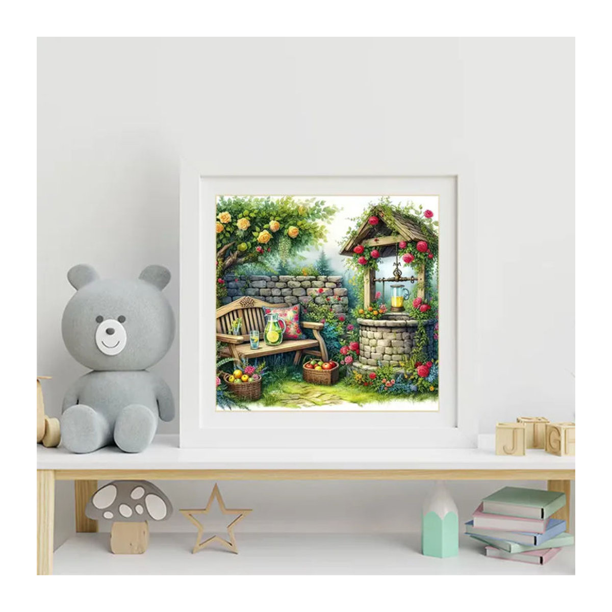 Momoart 5D Garten-Diamantmalerei Landschaft mit Blumen-Motiv als DIY-Stickerei für Anfänger und Kinder, mehrfarbig - Bild 3