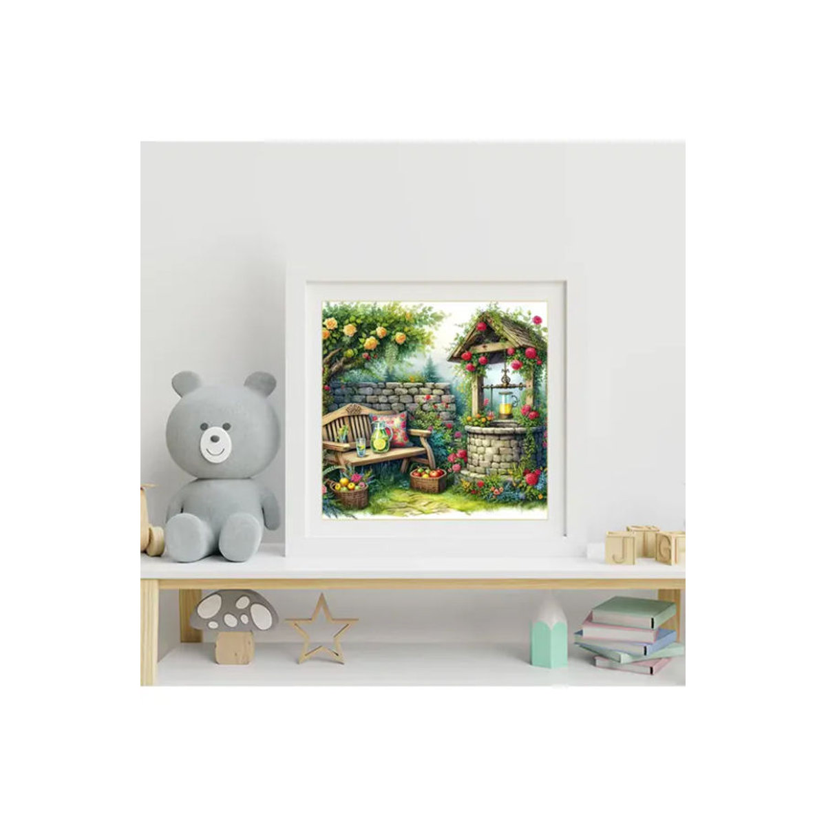 Momoart 5D Garten-Diamantmalerei Landschaft mit Blumen-Motiv als DIY-Stickerei für Anfänger und Kinder, mehrfarbig - Bild 4