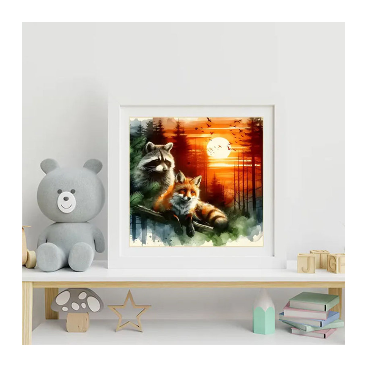 Momoart Diamant-Malerei Fuchs und Waschbär DIY Mosaik Set für Anfänger in Mehrfarbig - Bild 3
