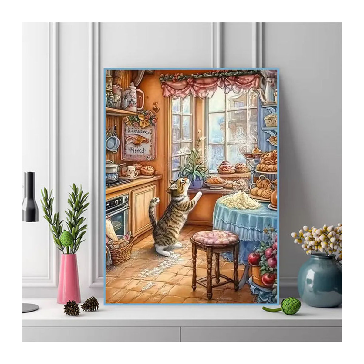 Momoart Diamant-Malerei Katze DIY Strass-Mosaik Bild in Mehrfarbig - Bild 3