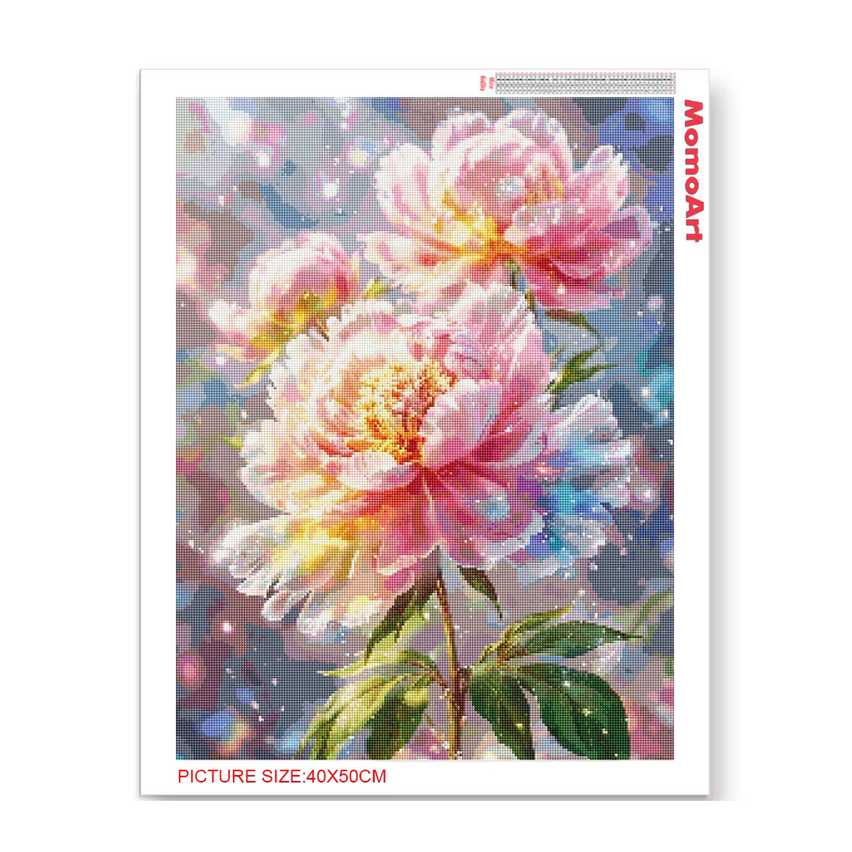 Momoart Diamant Mosaik Set Pfingstrose Blume 5D DIY Kreuzstich Stickerei mehrfarbig B/H: 40 x 30 cm - Bild 2