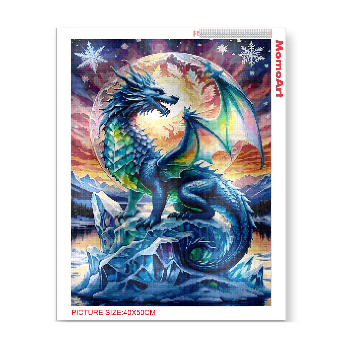 MomoArt DIY Diamant Stickerei Set Dinosaurier und Drache als 5D Mosaik Bild für Kinder in Mehrfarbig - Bild 2
