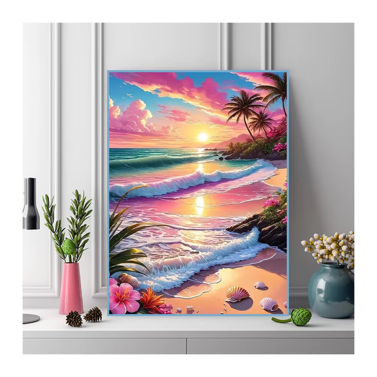 Momoart DIY Diamantmosaik Set Meerlandschaft mit Sonnenuntergang, quadratisch, mehrfarbig - Bild 3