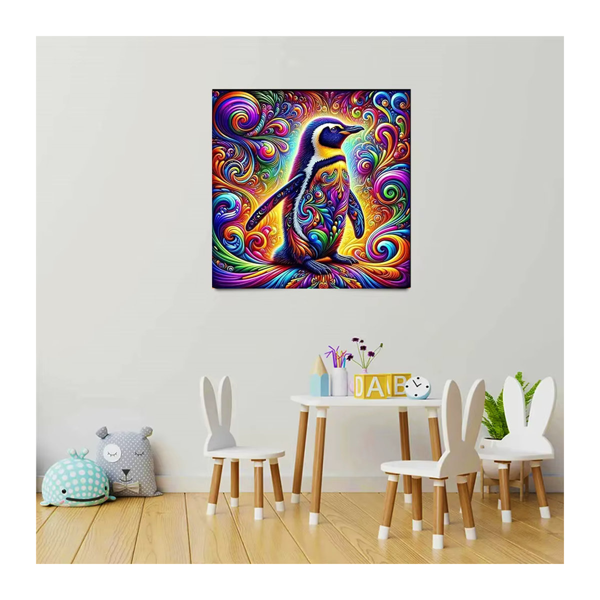 Momoart DIY Pinguin Diamantgemälde als abstraktes Tier-Mosaik in Mehrfarbig zur Wandmontage für Kinder - Bild 3