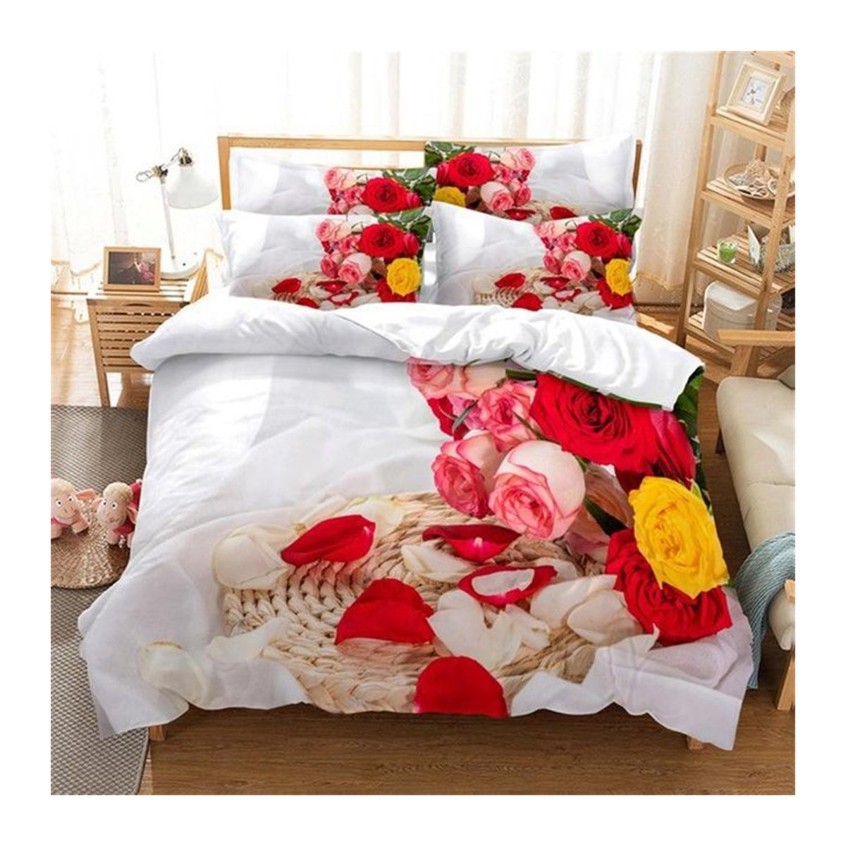 Monika Chen Bettwäsche Set mit roten Rosen, 3-teilig, B/H: 135 x 200 cm - Bild 1