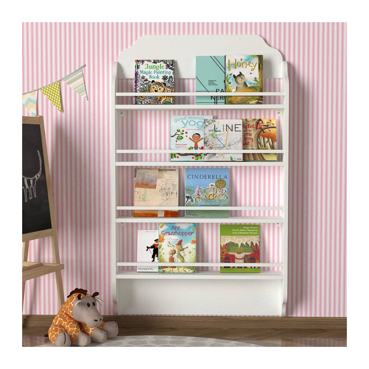 Montessori Regal in Weiß, modern und minimalistisch, B/H/T: 80 x 120 x 12 cm - Bild 2