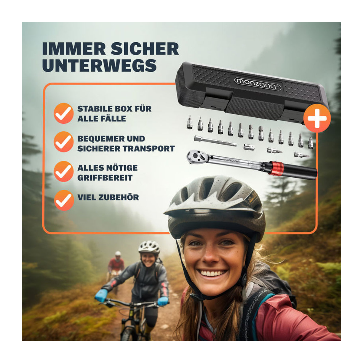 MONZANA Drehmomentschlüssel-Set 18-teilig für Fahrrad und Motorrad aus Metall - Bild 2