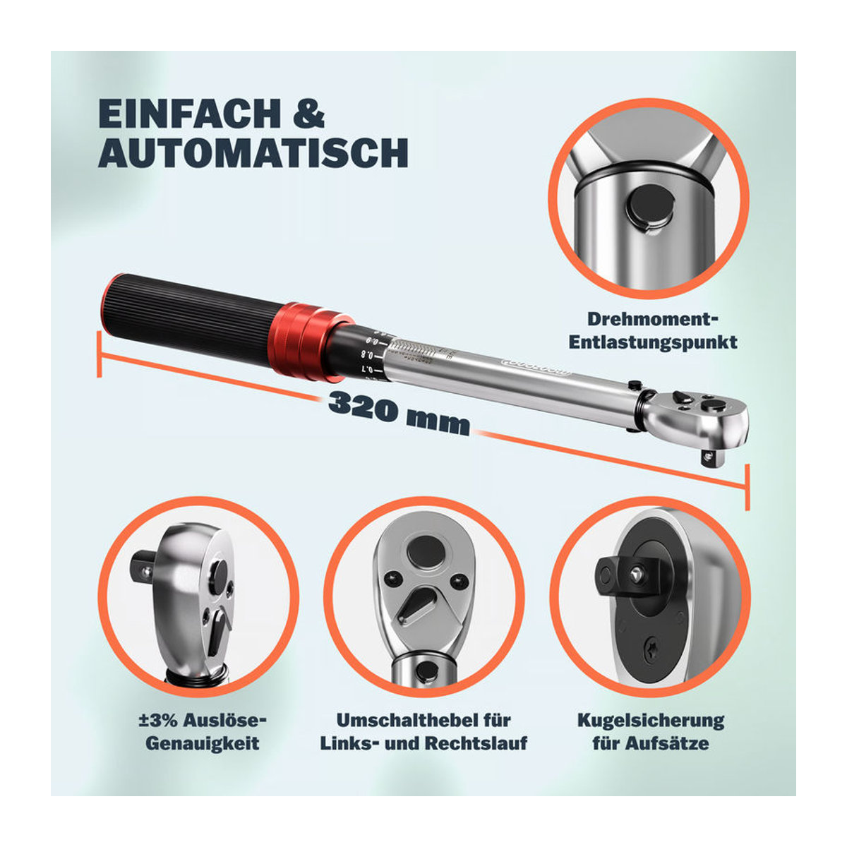 MONZANA Drehmomentschlüssel-Set 18-teilig für Fahrrad und Motorrad aus Metall - Bild 5