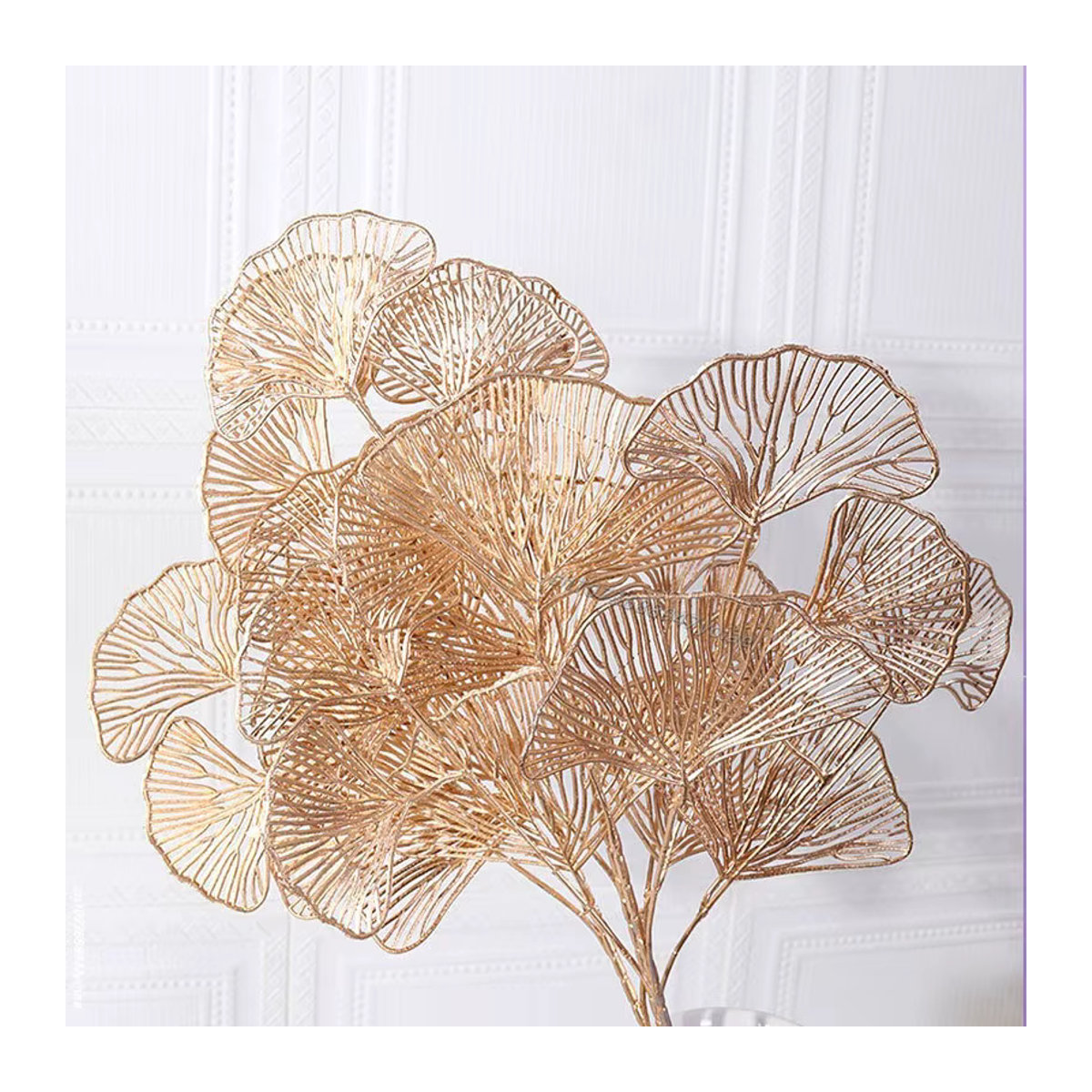 MOONBIFFY Künstliche Ginkgo-Zweige in Gold für DIY-Hochzeitsdekoration und Heimdekoration - Bild 2