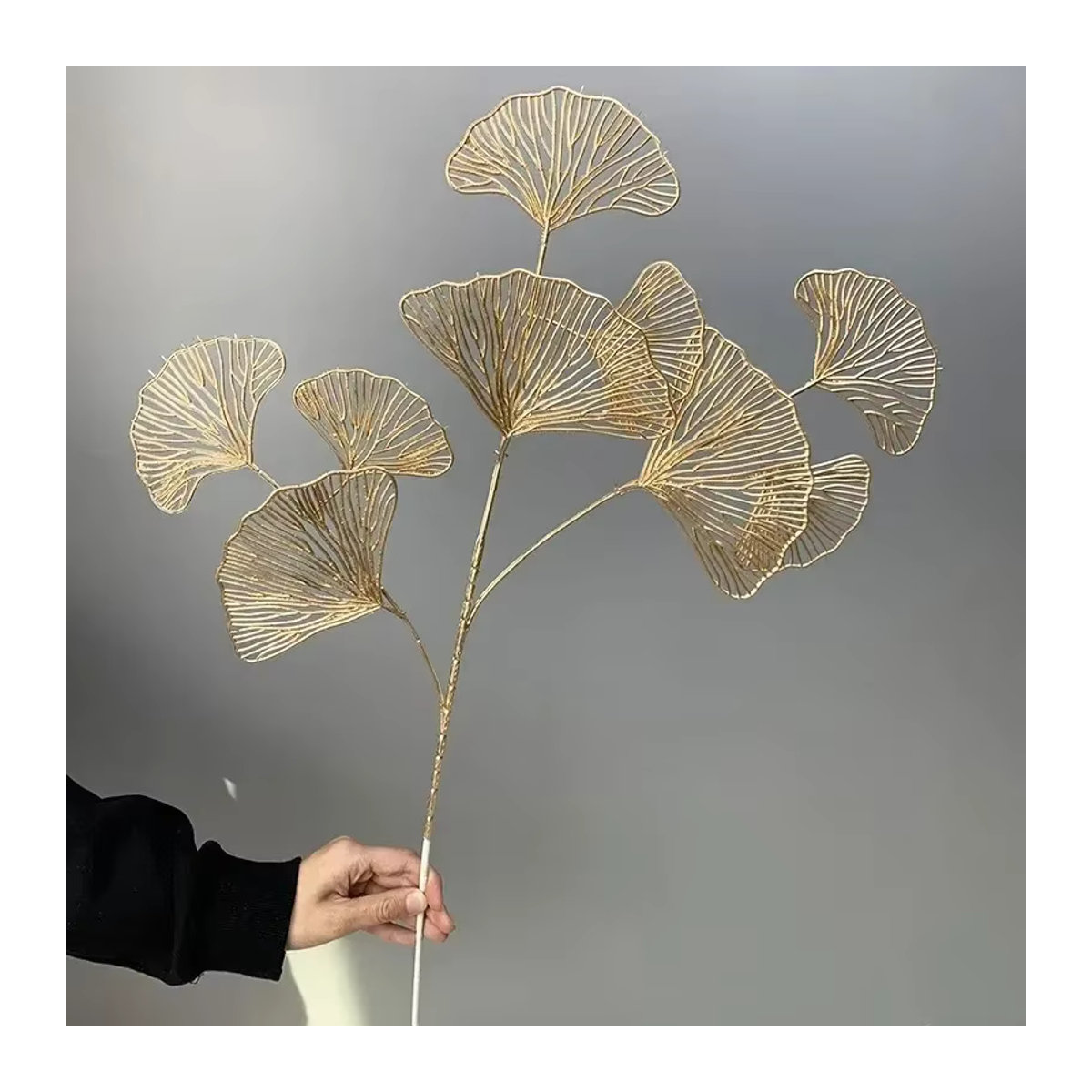 MOONBIFFY Künstliche Ginkgo-Zweige in Gold für DIY-Hochzeitsdekoration und Heimdekoration - Bild 4
