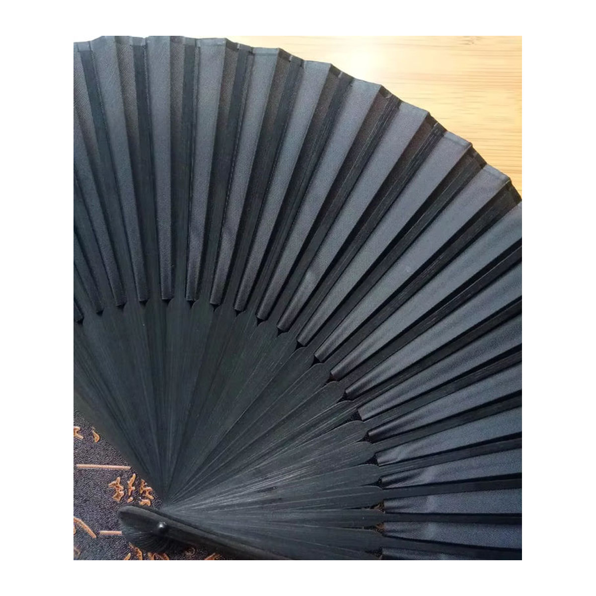 MOONBIFFY Vintage Faltfächer im chinesischen Stil in Schwarz für Tanz, Hochzeit und Dekoration - Bild 5