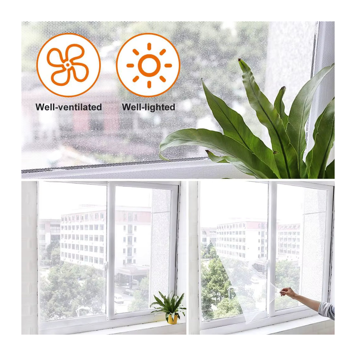 Moskito Netz Insektenschutzgitter für Fenster und Küche in Weiß, B x H: 130 x 150 cm - Bild 3