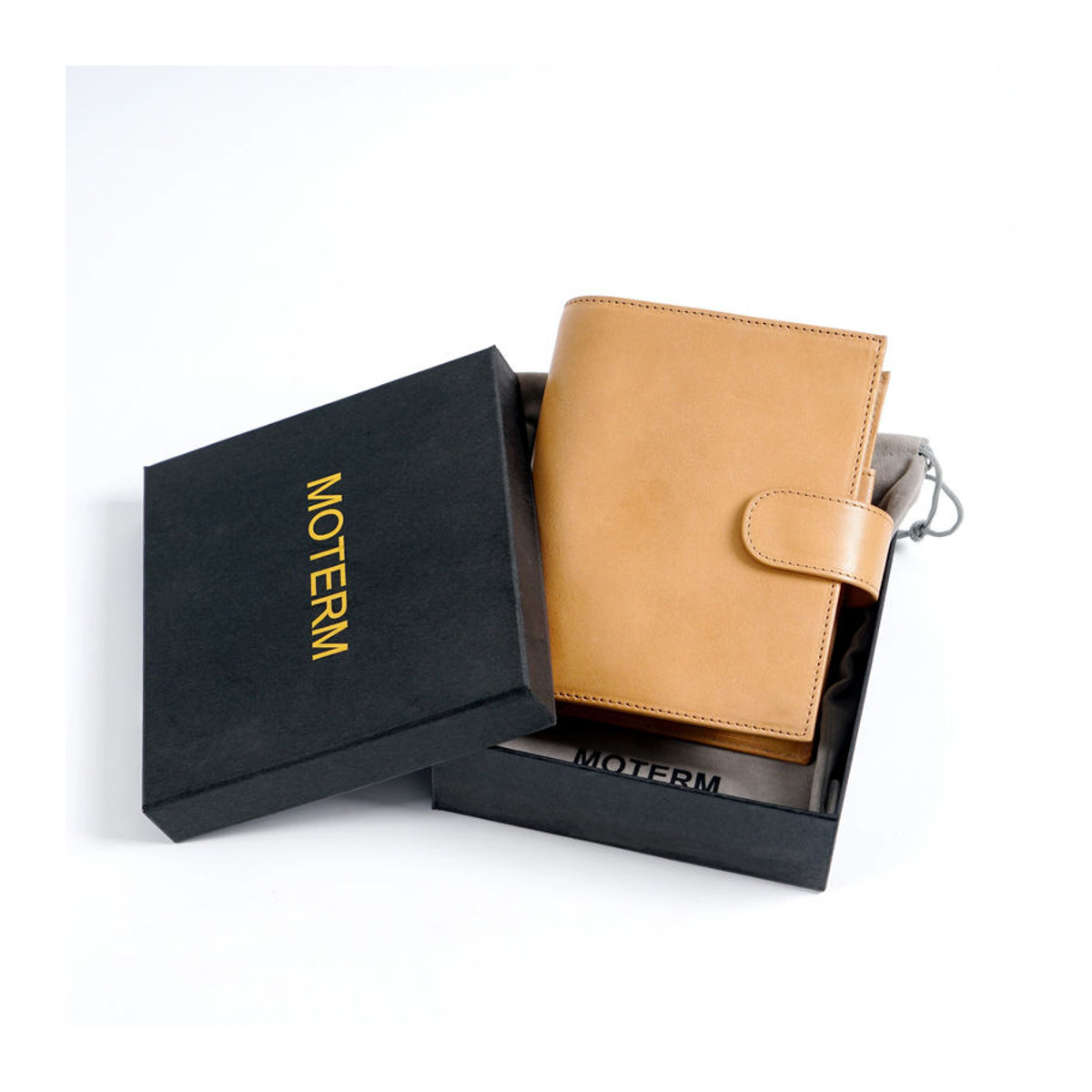 Moterm Pocket Versa 3,0 Ringplaner Agenda Journal aus Vollkornleder in Braun und Grapefruit mit 19mm Brieftasche - Bild 4